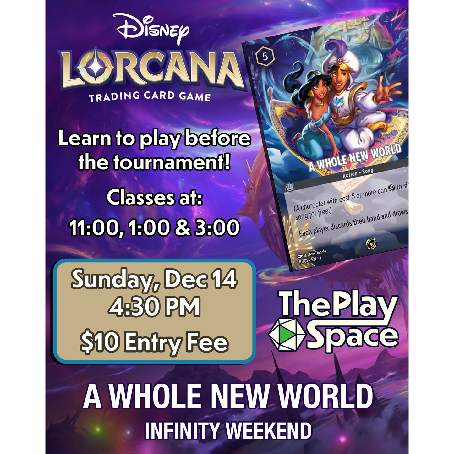 Disney Lorcana Infinity Weekend at the JPP PlaySpace!