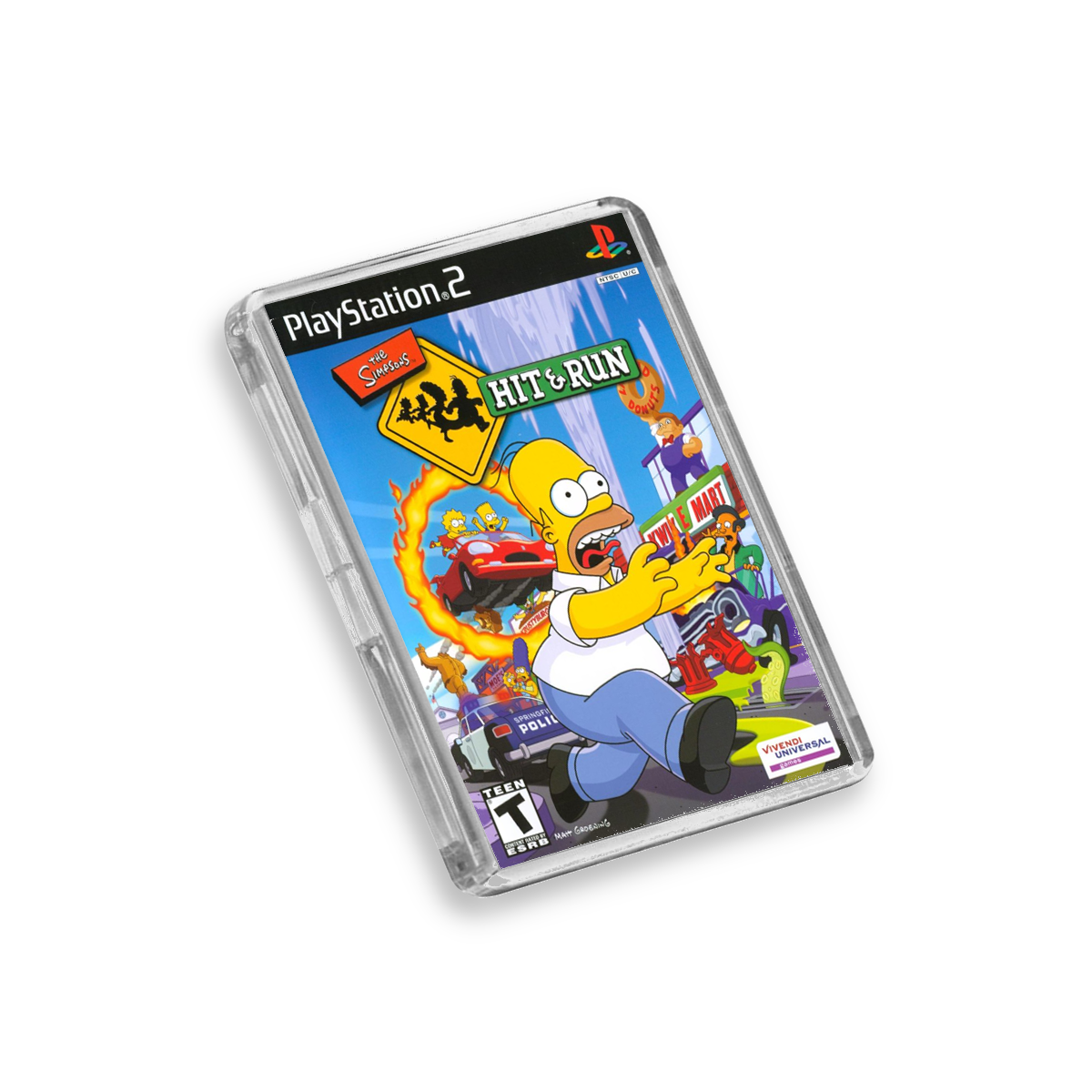 The Simpsons: Hit & Run PS2 Cover Art Fridge Magnet - Magnet Planet - Inspired by PlayStation 2 Game Case!