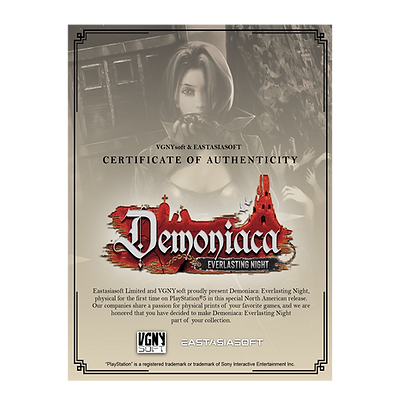 Demoniaca: Everlasting Night - PlayStation 5 - Eastasiasoft