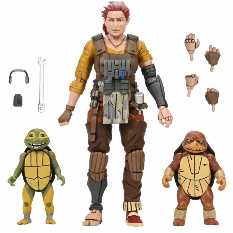 Teenage Mutant Ninja Turtles: The Last Ronin The Lost Years Grammy April with Baby Yi & Moja Action Figure Set - NECA
