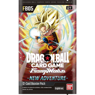 Dragon Ball Super TCG Fusion World New Adventure FB05 Booster Pack - Contains 12 Cards - Bandai