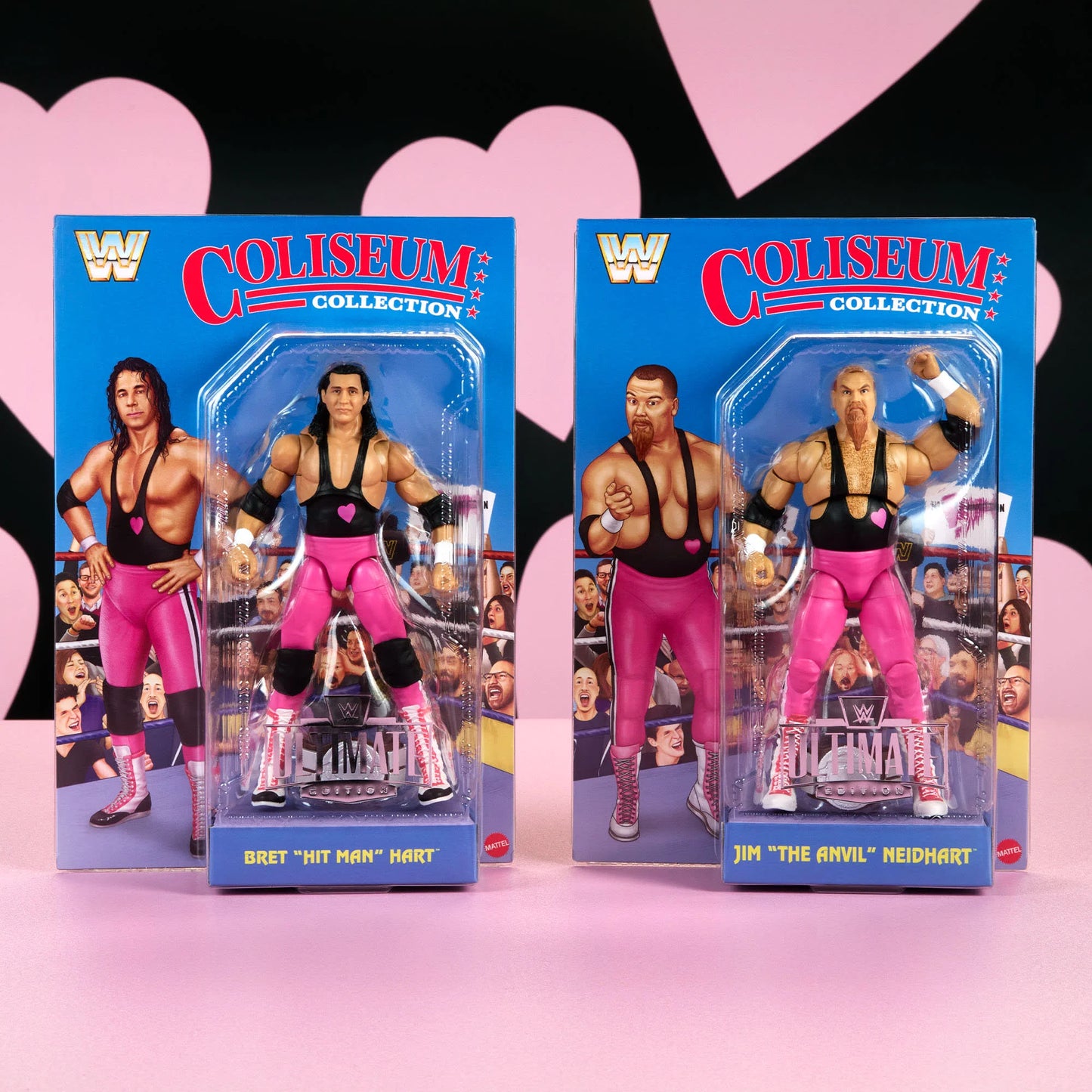 WWE Ultimate Edition Coliseum Collection Hart Foundation Bret "Hit Man" Hart & Jim "The Anvil" Neidhart - Action Figure 2-Pack - Mattel Creations Exclusive!