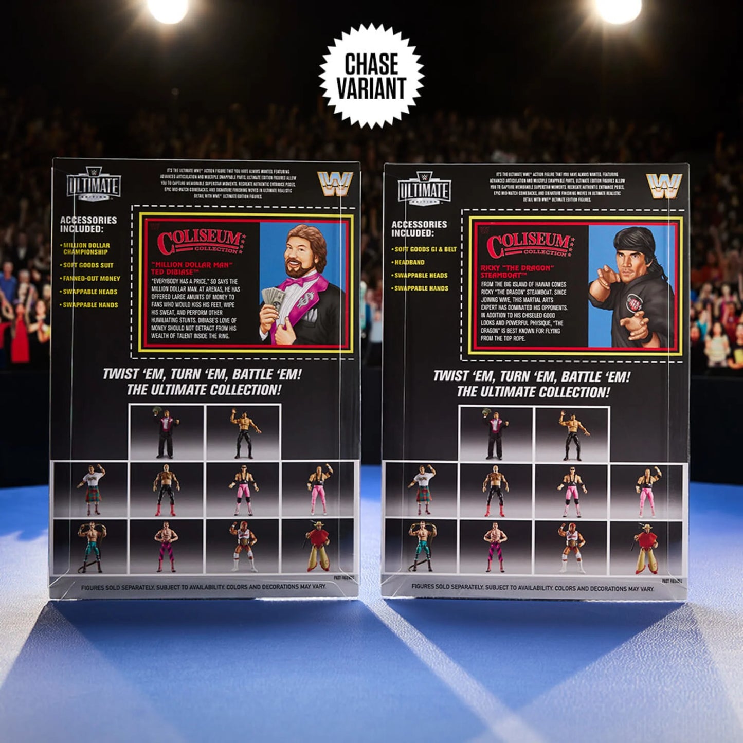 WWE Ultimate Edition Coliseum Collection “Million Dollar Man” Ted DiBiase & Ricky “The Dragon” Steamboat - Action Figure 2-Pack - Mattel Creations Exclusive!