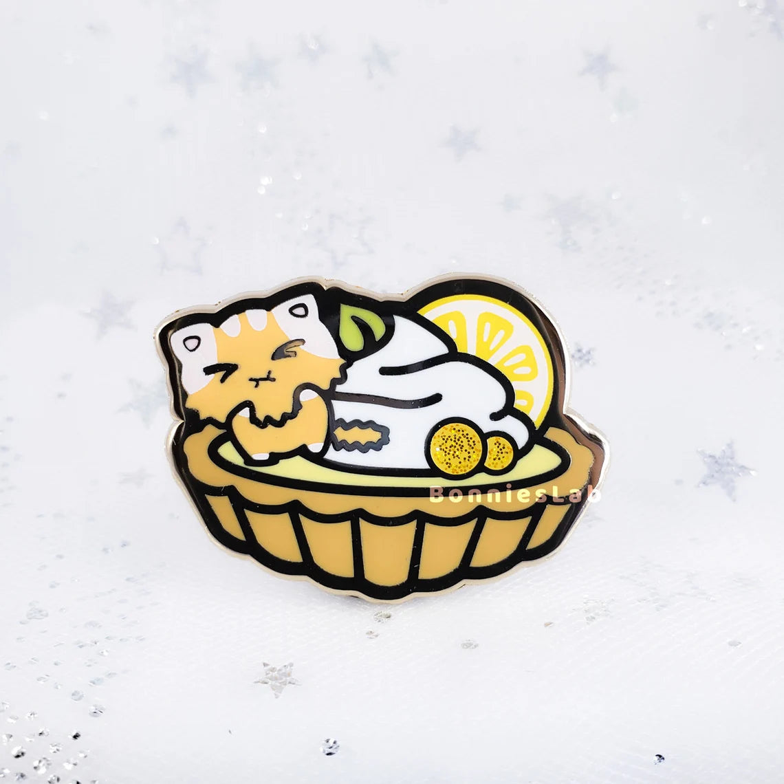 Neko Cafe Lemon Tart Enamel Pin - Bonnies Lab