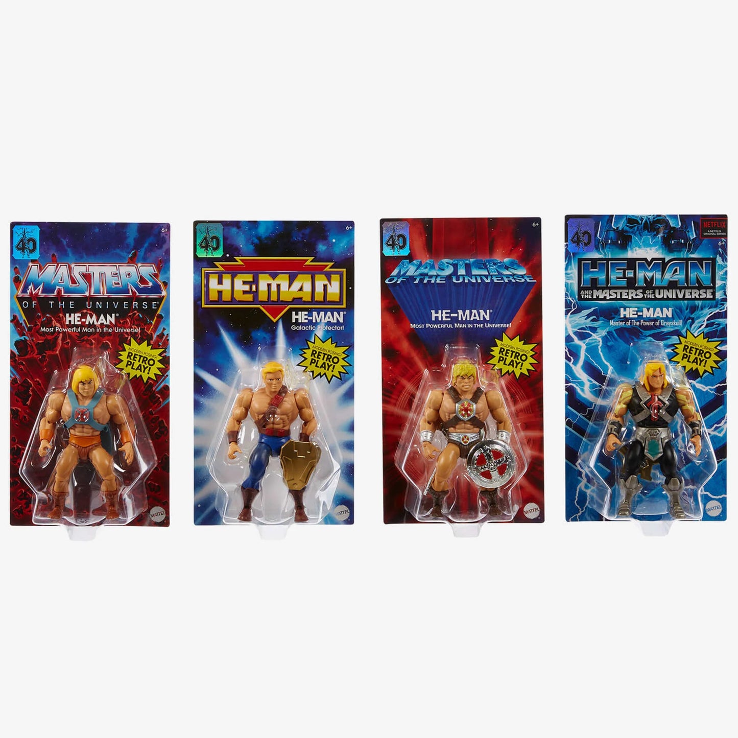 Masters of the Universe Origins He-Man 40th Anniversary 4-Pack - Mattel - Creations Exclusive