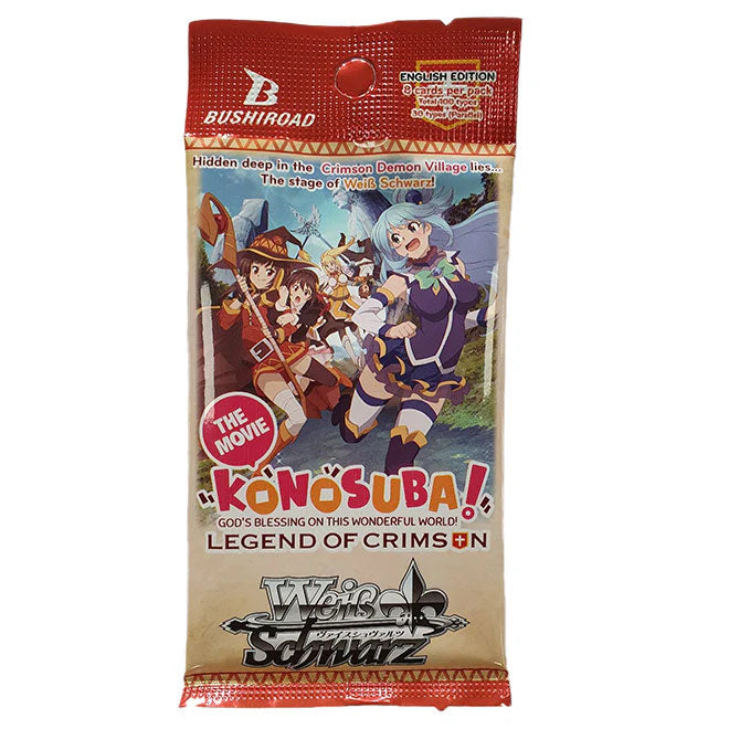 Weiss Schwarz Konosuba! Legend of Crimson Booster Pack - 8 Cards, English Edition - Bushiroad