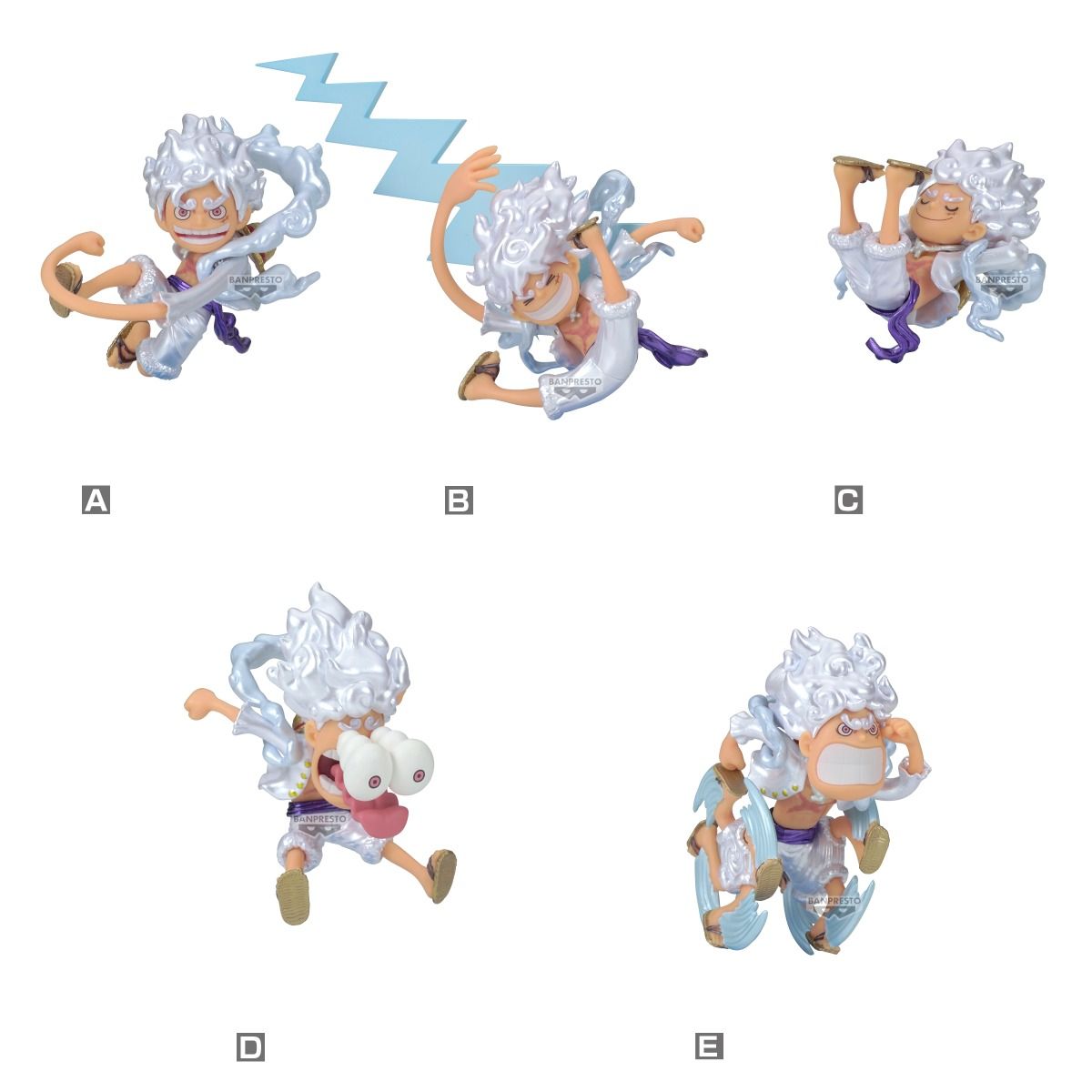 luffy gear 5 bandai One Piece Monkey D. Luffy Gear 5 Special Metallic Color World Collectable Mini Figure