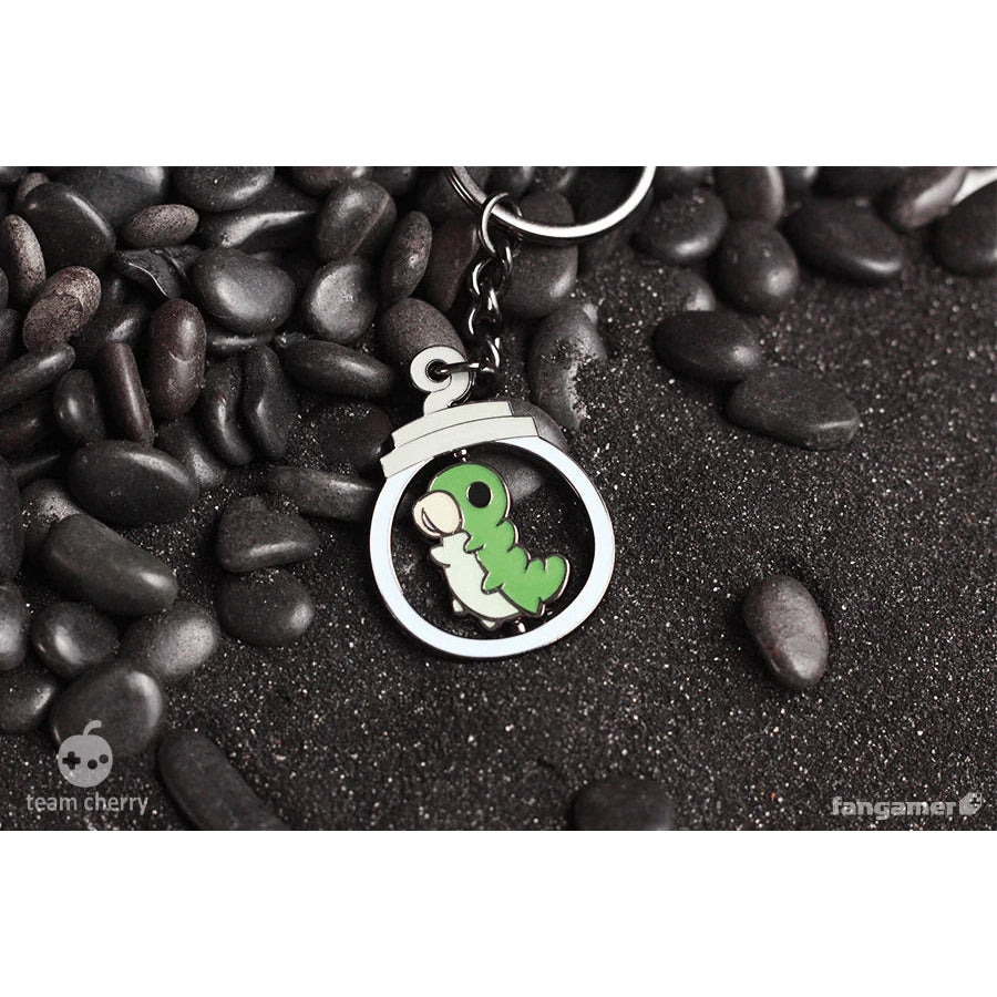 Hollow Knight Grub in a Jar Spinning Keychain - by Jon Kay - Fangamer