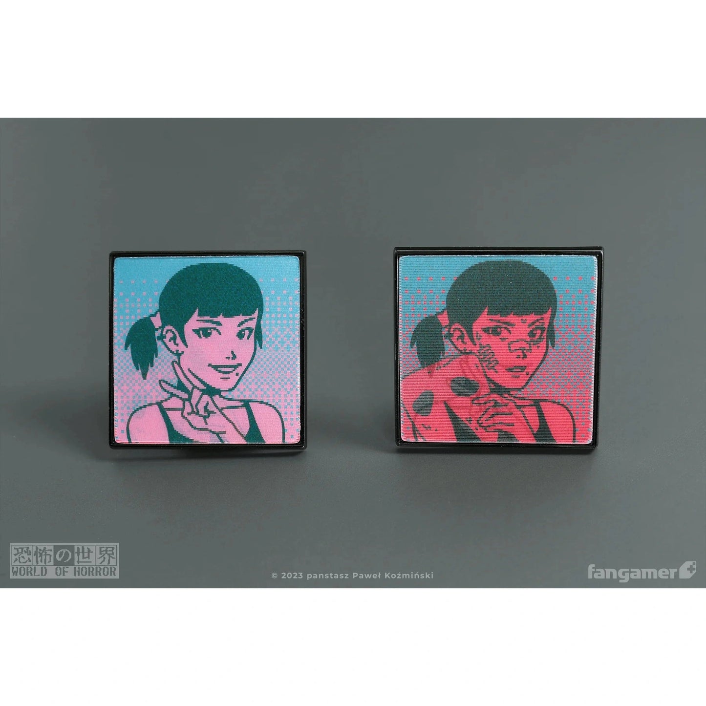 World of Horror Doomed Already Lenticular Pin - by Nina Matsumoto - Fangamer
