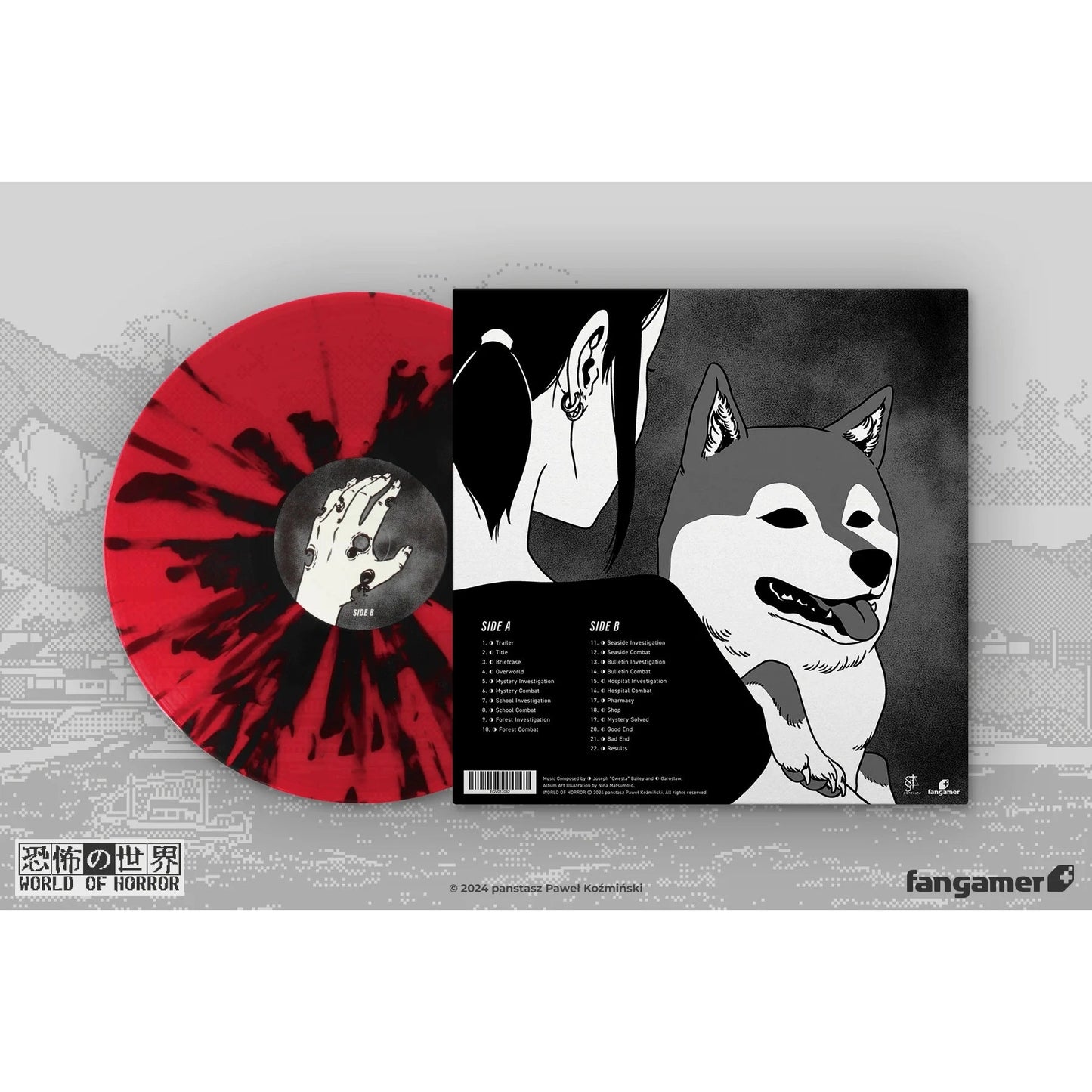 World of Horror Soundtrack - Red Splatter Vinyl LP Record - Fangamer