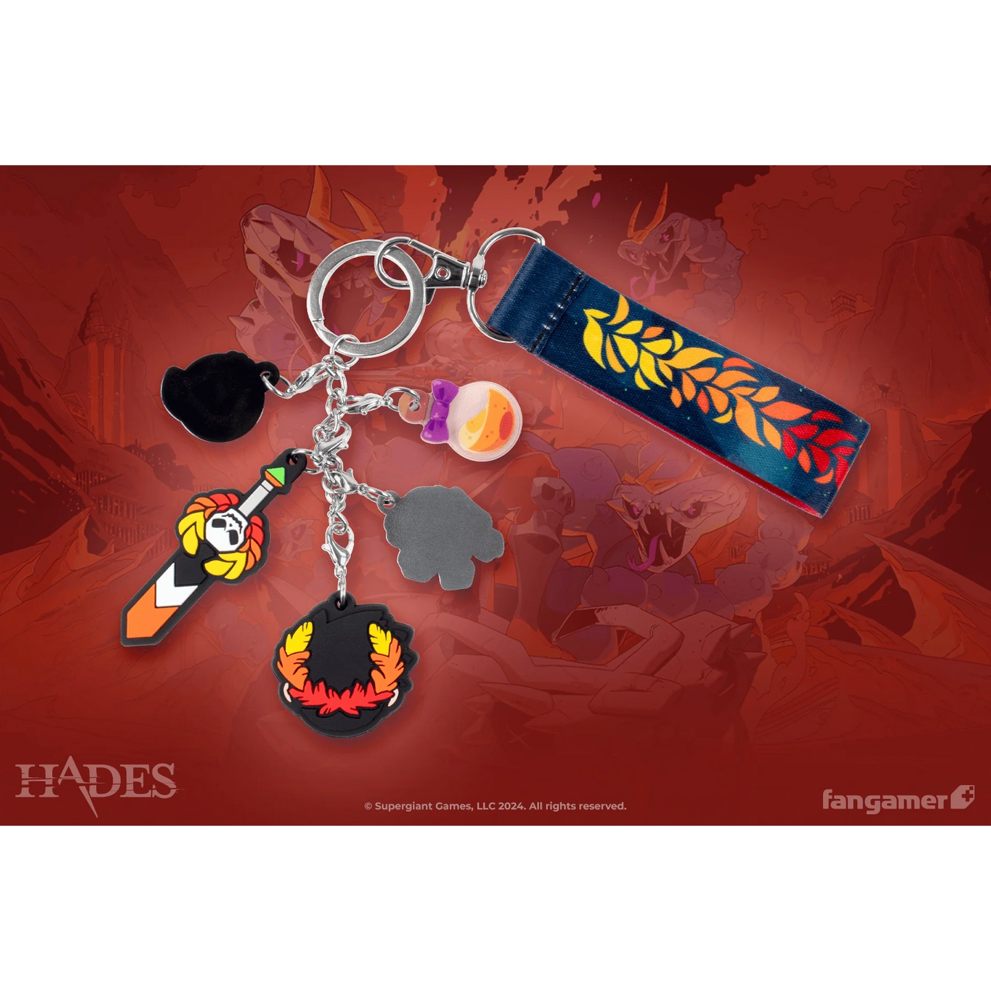 Hades Runaway Keychain with 6 Charms - Supergiant Games, Fangamer
