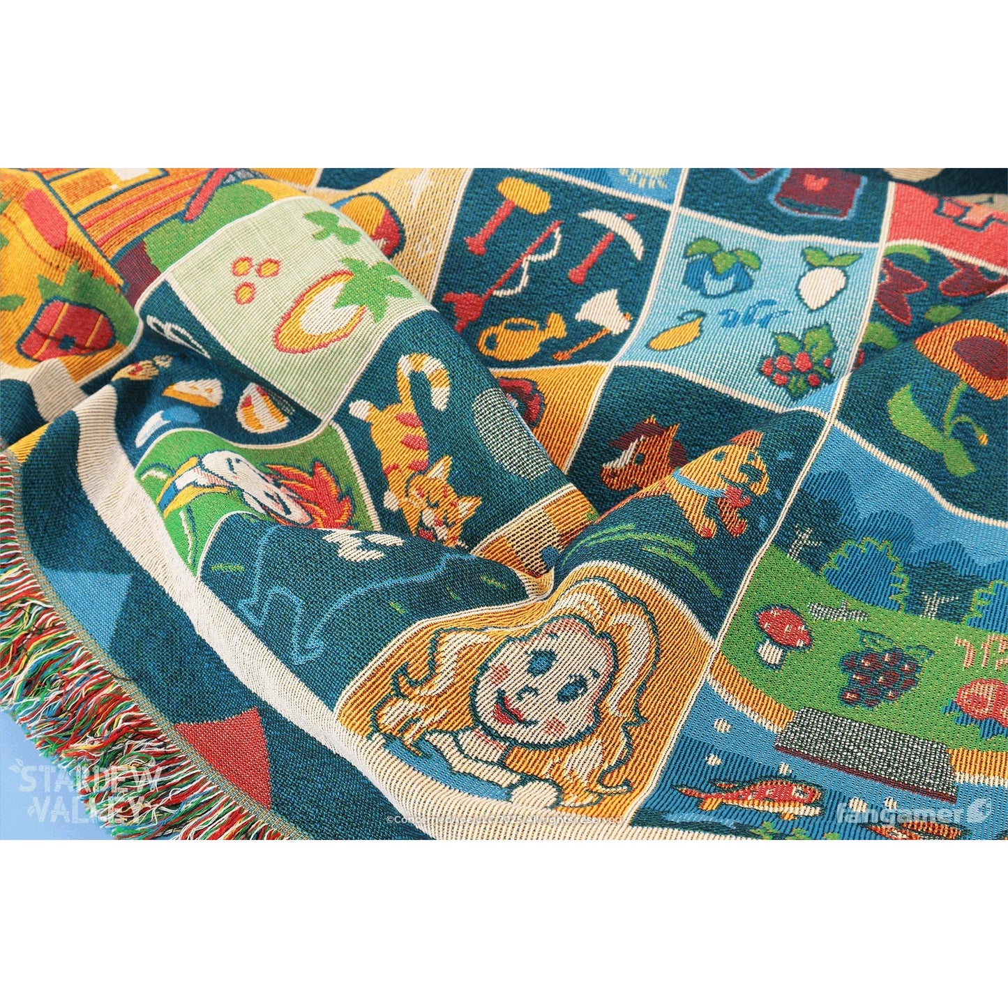 Stardew Valley Farmhouse Patchwork Throw Blanket - Fangamer