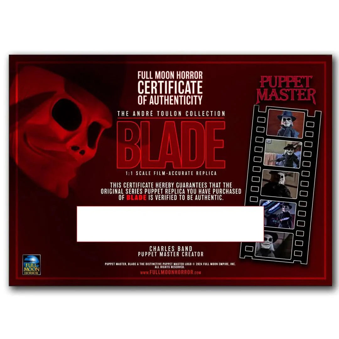 Puppet Master Blade 1:1 Scale Film-Accurate Replica Statue - Full Moon Features - The Andre Toulon Collection