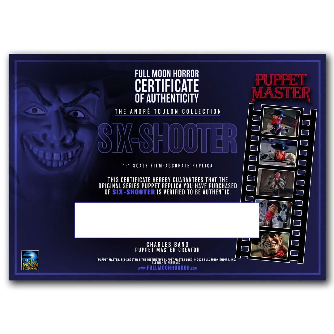 Puppet Master Six Shooter 1:1 Scale Film-Accurate Replica Statue Figure - Full Moon Features - The Andre Toulon Collection