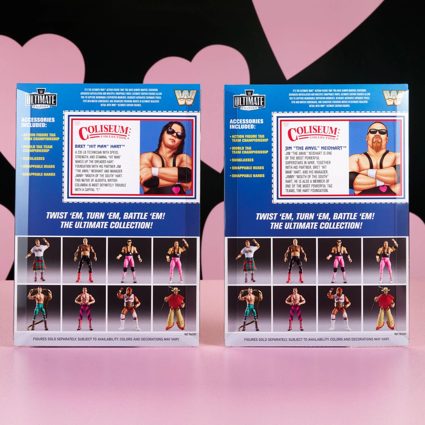 WWE Ultimate Edition Coliseum Collection Hart Foundation Bret "Hit Man" Hart & Jim "The Anvil" Neidhart - Action Figure 2-Pack - Mattel Creations Exclusive!