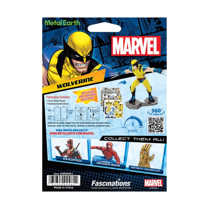 X-Men Wolverine Metal Model Kit - Marvel, Fascinations - Metal Earth