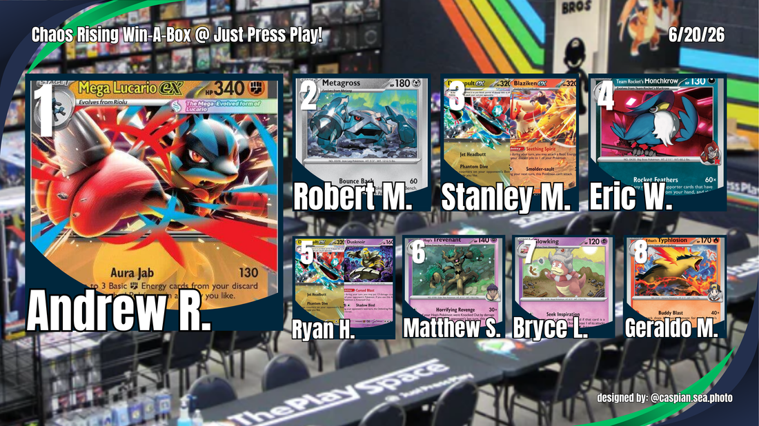 Pokémon TCG and VGC Tournament Results @ JPP!