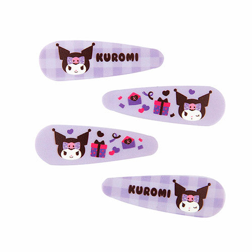 My Melody Kuromi Snap-On Hair Clips - 4 Piece Set - Sanrio