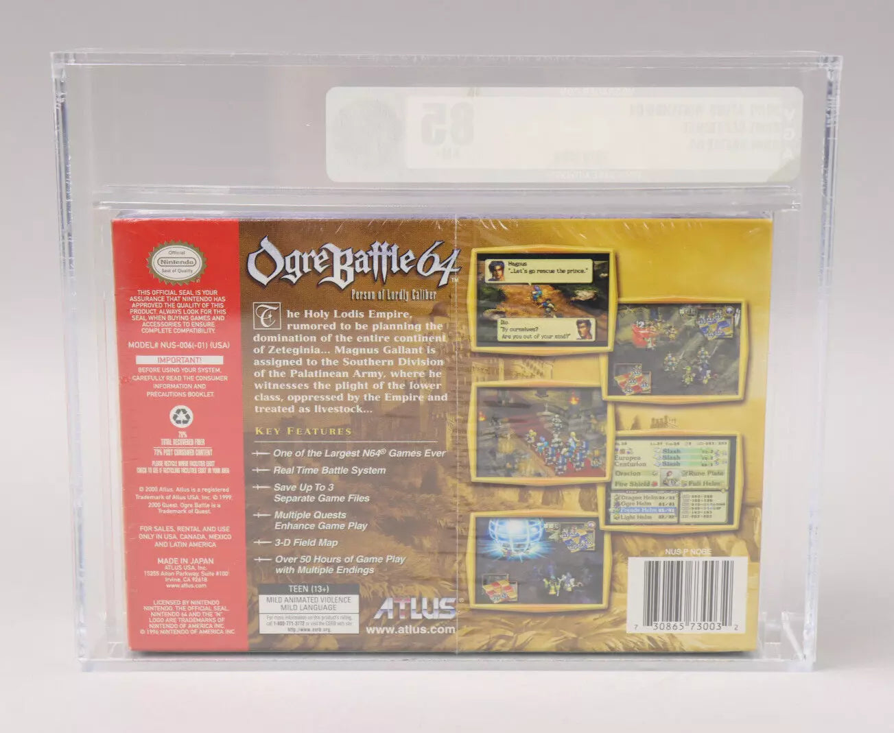 Ogre Battle 64: Person of Lordly Caliber Nintendo N64 New Sealed VGA 85 NM+