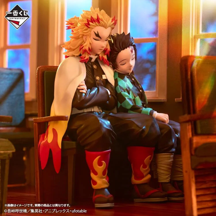 Demon Slayer: Kimetsu no Yaiba Tanjiro Kamado & Kyojuro Rengoku Locus Statue Figure - Bandai Spirits - Ichibansho Revible Moment