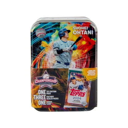 2025 Baseball Championship Collector Tin - 4 Packs + Bonus Card - MJ Holding