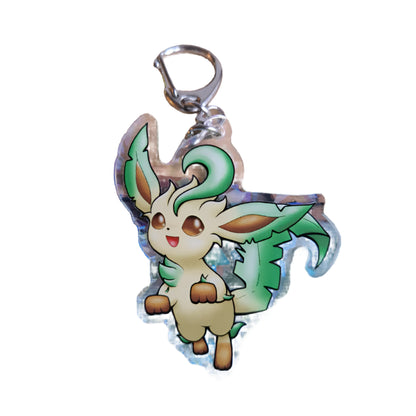 Pokemon Leafeon Crystal Holographic Acrylic Keychain