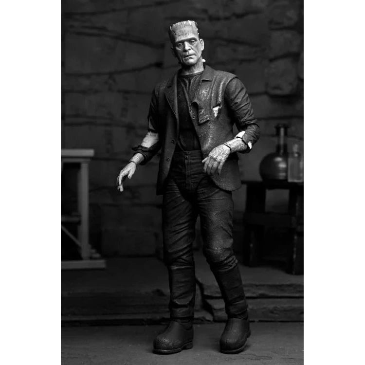 Universal Monsters Bride of Frankenstein Frankenstein's Monster Black & White Ver. Ultimate Action Figure - NECA
