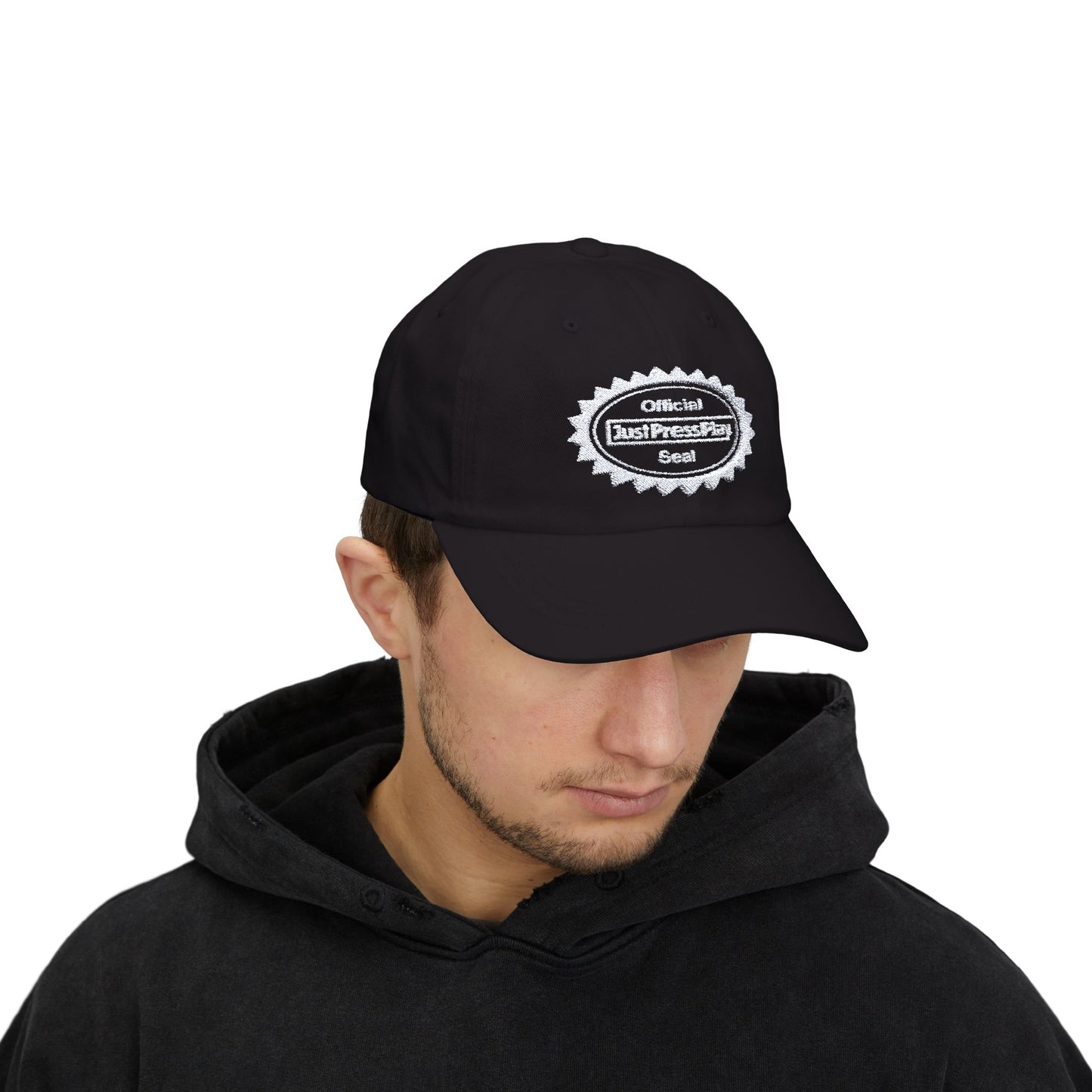 Just Press Play Embroidered Dad Cap