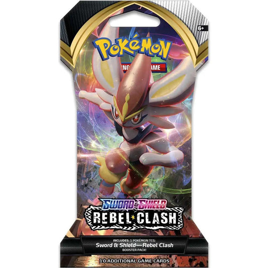 Pokemon TCG Sword & Shield Rebel Clash Sleeved Booster Pack - 10 Cards