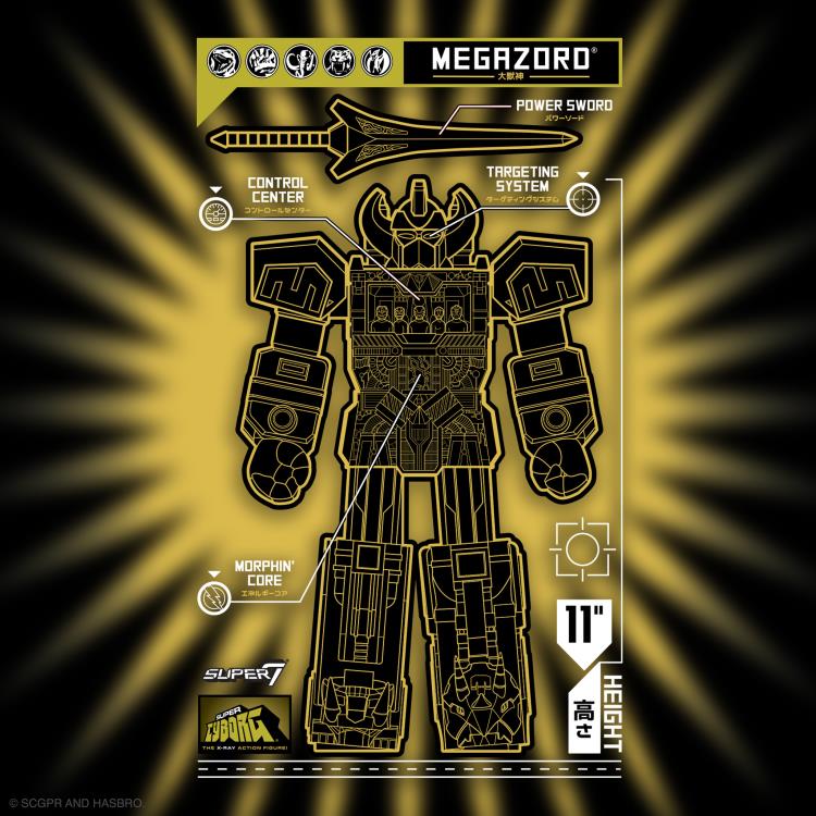 Mighty Morphin Power Rangers Megazord Black/Gold Action Figure - Super7 - Super Cyborg