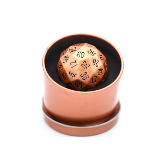 Titan's Fist Solid Metal D60 Die - Ancient Copper & Black - Hymgho Dice