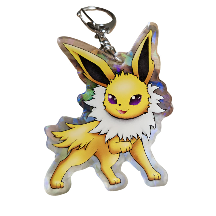 Pokemon Jolteon Crystal Holographic Acrylic Keychain - Mez Arts