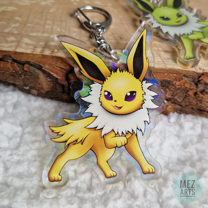 Pokemon Jolteon Crystal Holographic Acrylic Keychain - Mez Arts