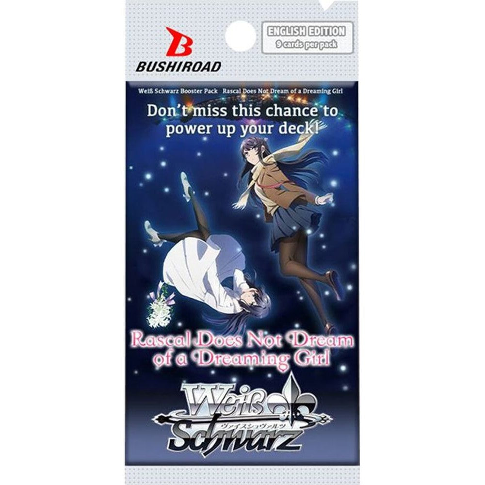 Weiss Schwarz Rascal Does Not Dream of a Dreaming Girl Booster Pack - 9 Cards, English Edition - Bushiroad
