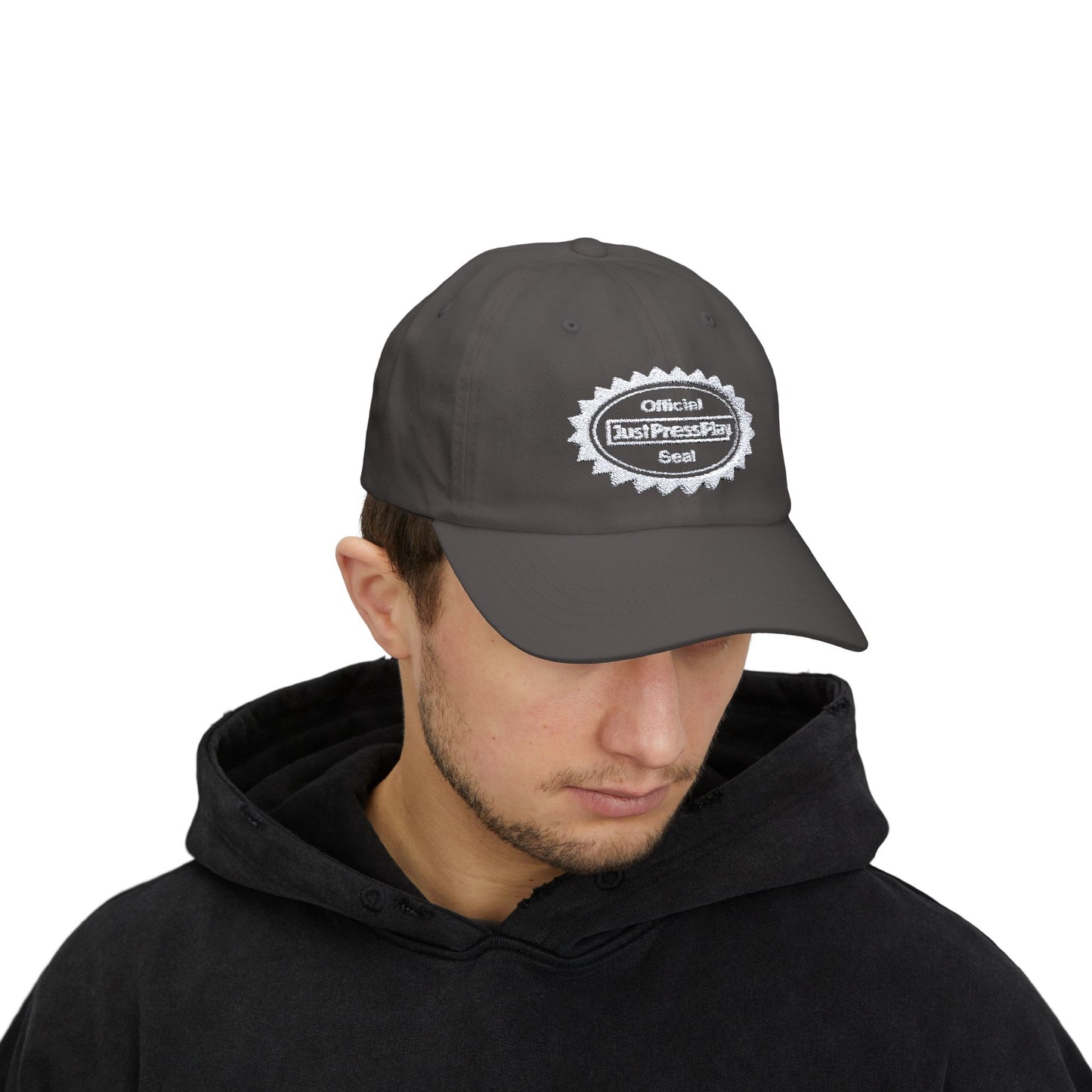 Just Press Play Embroidered Dad Cap