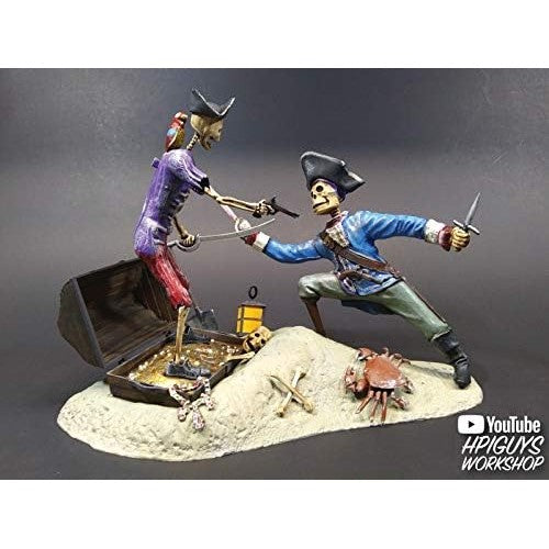 Duel With Death 1/12 Scale Skeleton Pirate Diorama Model Kit - Lindberg - Jolly Roger Series