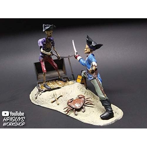 Duel With Death 1/12 Scale Skeleton Pirate Diorama Model Kit - Lindberg - Jolly Roger Series