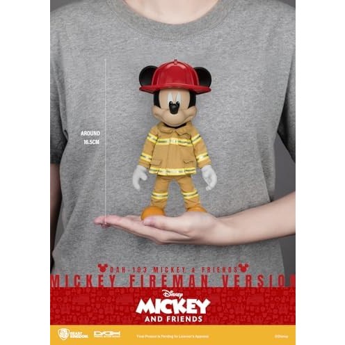 Mickey and Friends Mickey Mouse Fireman Action Figure - Disney, Beast Kingdom - Dynamic 8ction Heroes DAH-103