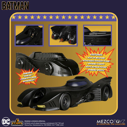Batman 1989 Batmobile - Mezco Toyz, DC - 5 Points