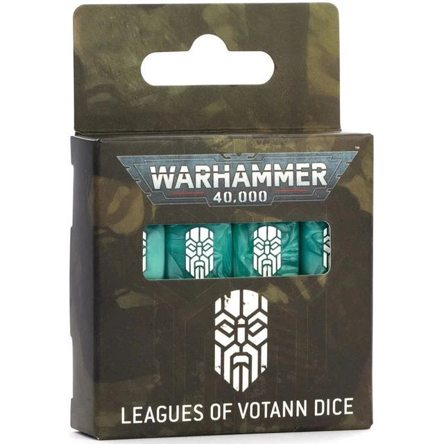 Warhammer 40,000: Leagues of Voltann Dice - Set of 16, Pearlised Sea Green - Games Workshop