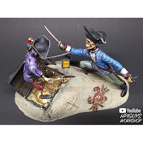 Duel With Death 1/12 Scale Skeleton Pirate Diorama Model Kit - Lindberg - Jolly Roger Series