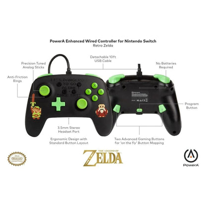 The Legend of Zelda "It's Dangerous To Go Alone..." Enhanced Wired Controller - Nintendo Switch - PowerA