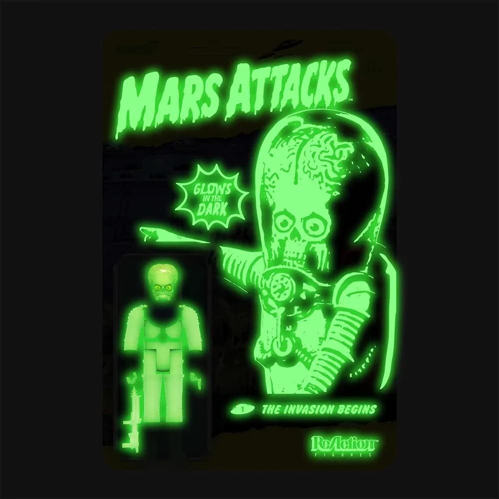 Mars Attacks The Invasion Begins Martian Action Figure Glows in the Dark - Super7 - ReAction Figures