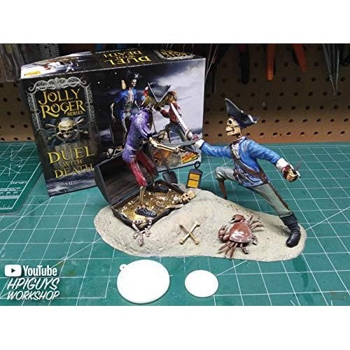 Duel With Death 1/12 Scale Skeleton Pirate Diorama Model Kit - Lindberg - Jolly Roger Series