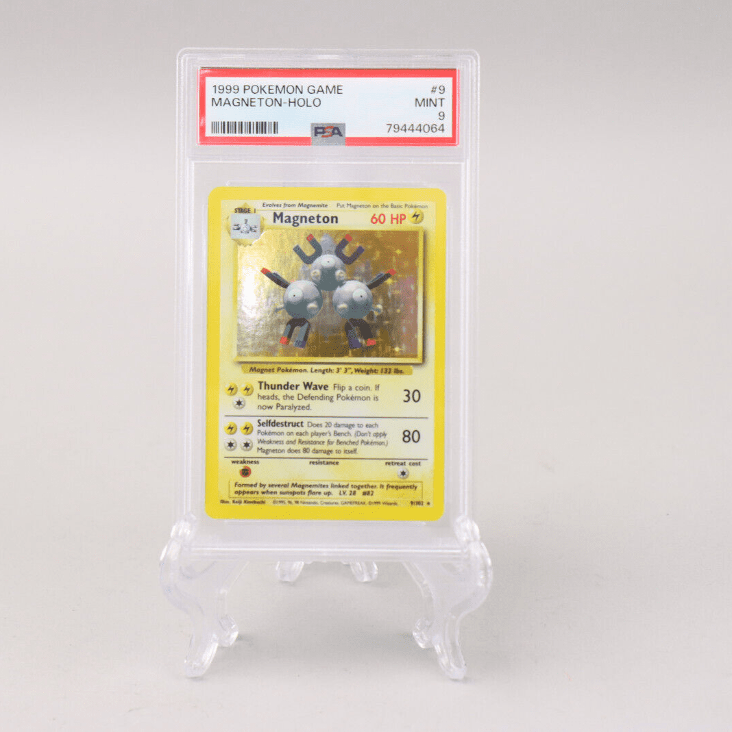 Pokemon TCG Magneton Holo Base Set Card #9/102 PSA Graded 9 MINT 1999