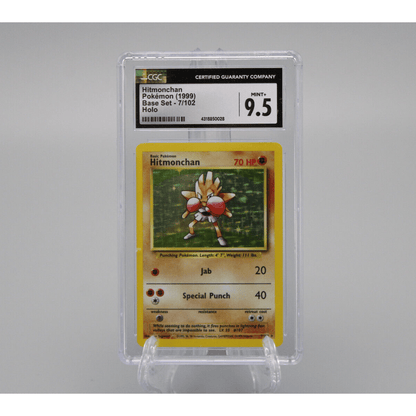 Pokemon TCG Hitmonchan Base Set Holo Card 7/102 CGC Graded 9.5 MINT+ 1999 Pokemon TCG Hitmonchan Base Set Holo Card 7/102 CGC Graded 9.5 MINT+ 1999