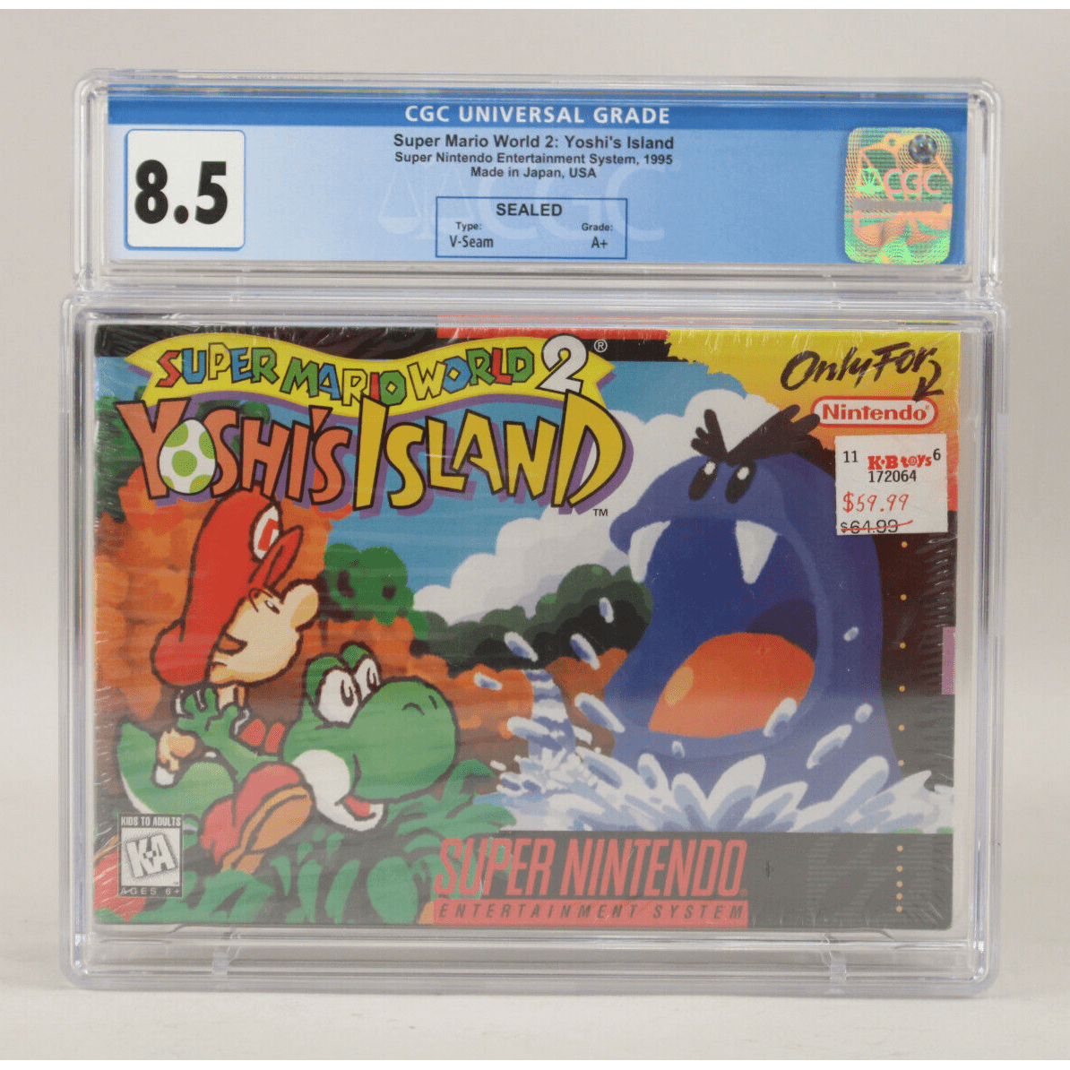 Super Mario World 2: Yoshi's Island Nintendo SNES New CGC Graded 8.5 A+ VGA Wata