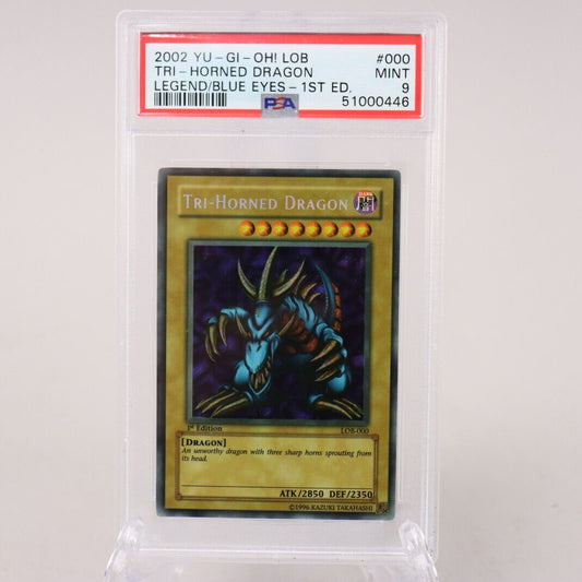 Yu-Gi-Oh! Tri-Horned Dragon Legend/Blue Eyes 1st Edition Graded PSA 9 Mint 2002