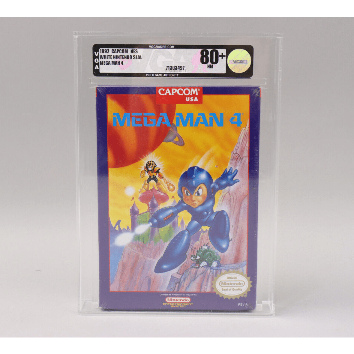 Mega Man 4 Nintendo NES 1992 Capcom New Factory Sealed H-Seam VGA Graded 80+ NM