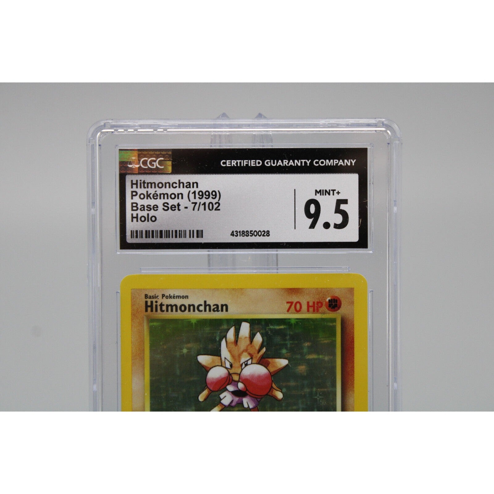 Pokemon TCG Hitmonchan Base Set Holo Card 7/102 CGC Graded 9.5 MINT+ 1999 Pokemon TCG Hitmonchan Base Set Holo Card 7/102 CGC Graded 9.5 MINT+ 1999